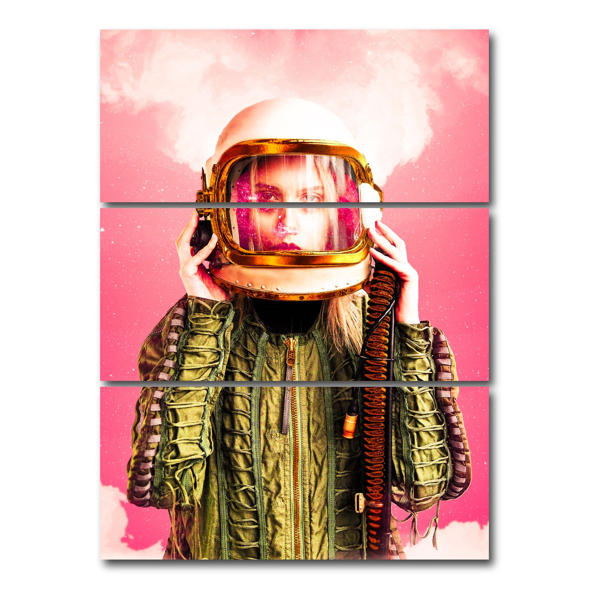 AUTO-MOCKUP WHITE | Space Girl | 3 Piece | Gallery Wrap Canvas | group=8x18_stacked