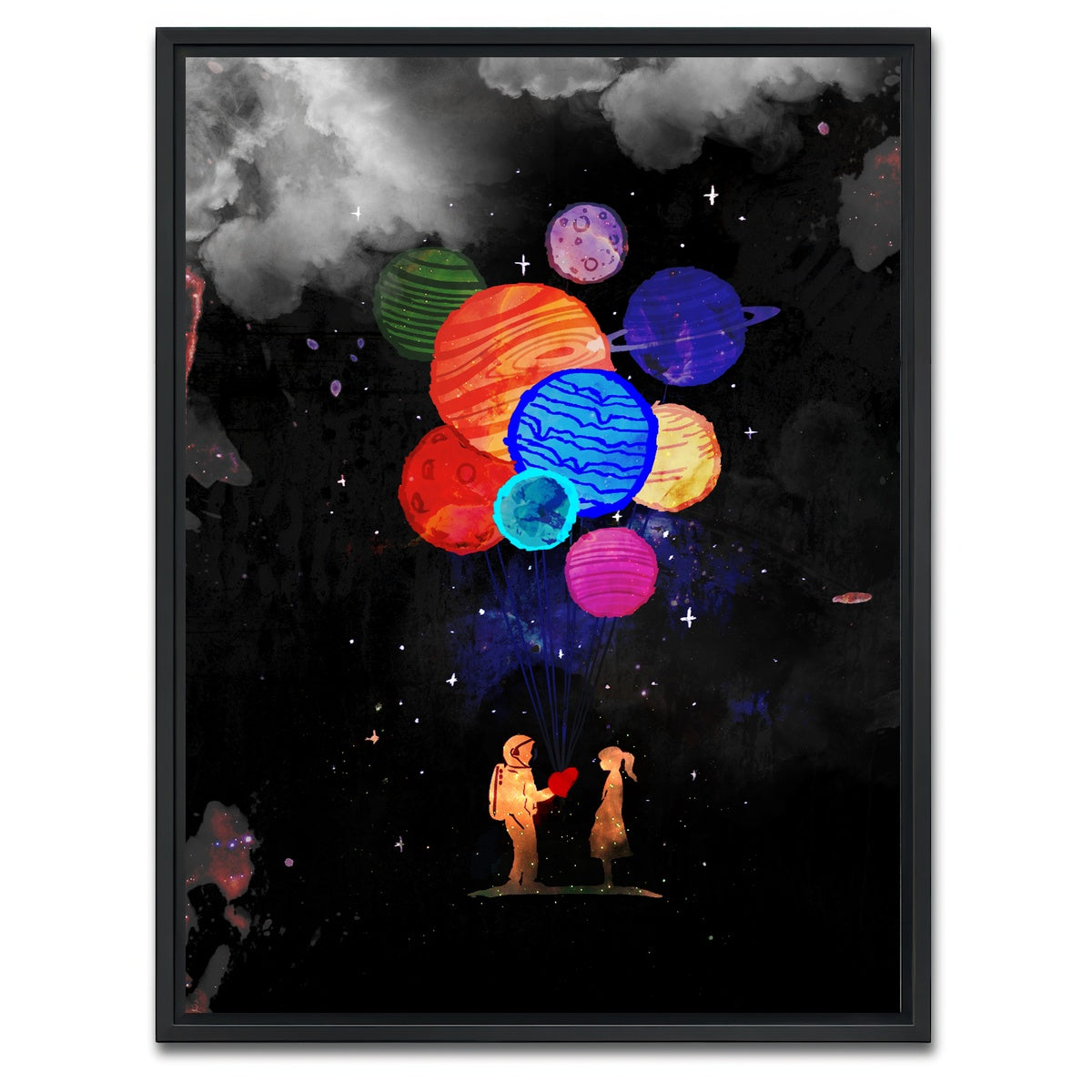 AUTO-MOCKUP WHITE | Space Love | 1 Piece | Black Framed Canvas | group=3x4