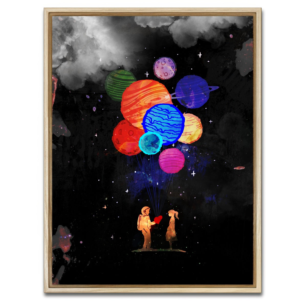 AUTO-MOCKUP WHITE | Space Love | 1 Piece | Natural Framed Canvas | group=3x4