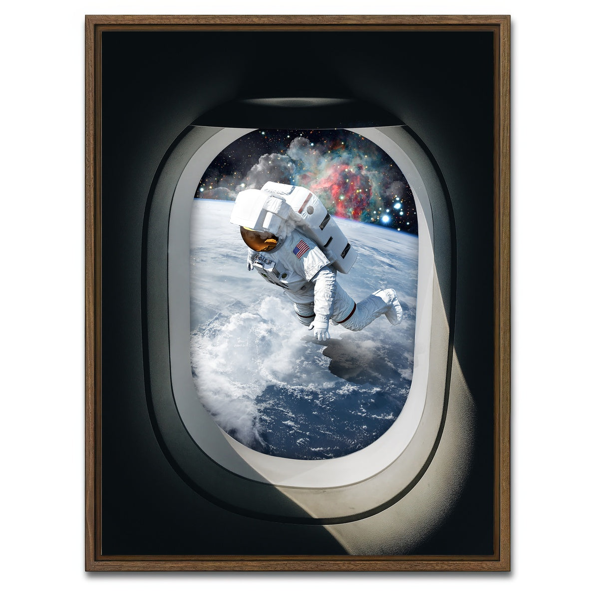 AUTO-MOCKUP WHITE | Space landing | 1 Piece | Walnut Framed Canvas | group=3x4