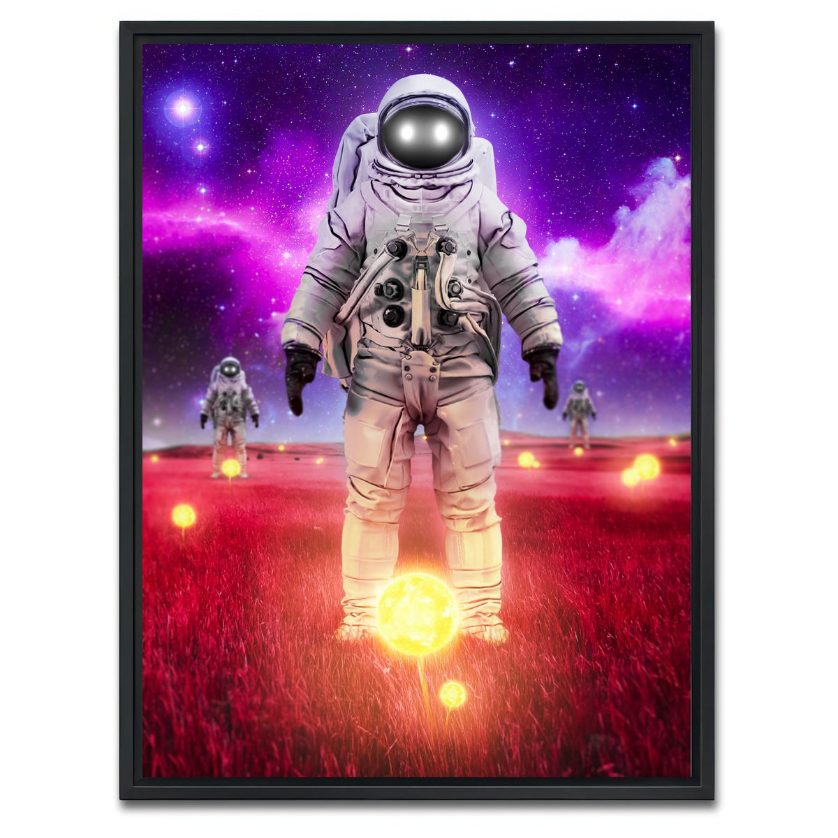 AUTO-MOCKUP WHITE | Space sunflowers | 1 Piece | Black Framed Canvas | group=3x4