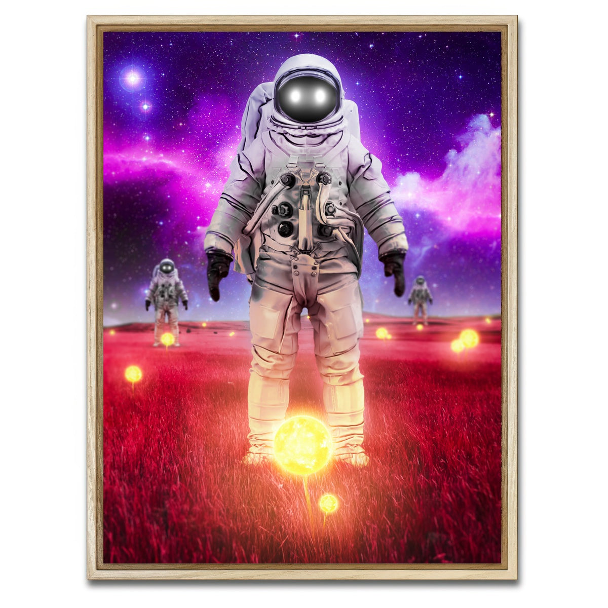 AUTO-MOCKUP WHITE | Space sunflowers | 1 Piece | Natural Framed Canvas | group=3x4