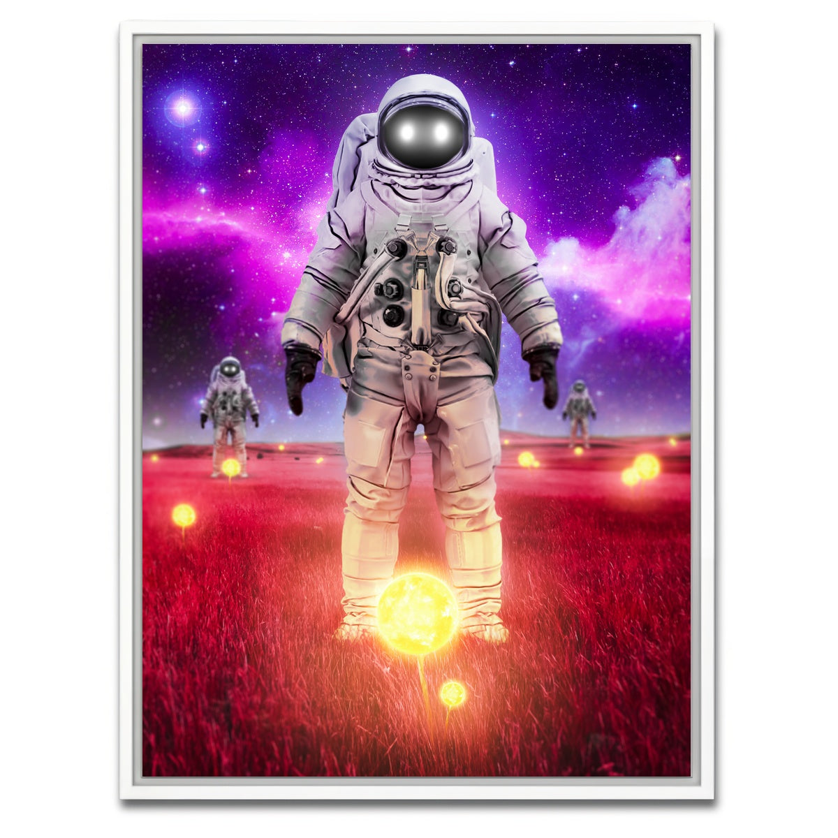 AUTO-MOCKUP WHITE | Space sunflowers | 1 Piece | White Framed Canvas | group=3x4