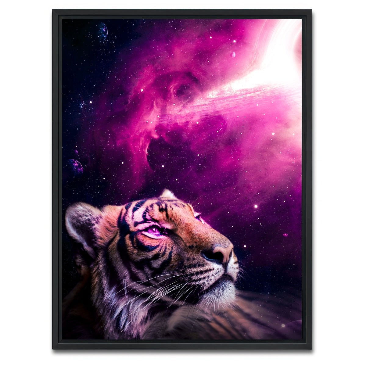 AUTO-MOCKUP WHITE | Space tiger | 1 Piece | Black Framed Canvas | group=3x4