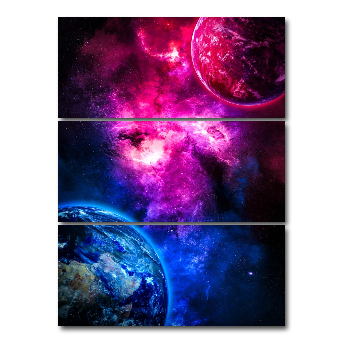 AUTO-MOCKUP WHITE | Spacescape 19 | 3 Piece | Gallery Wrap Canvas | group=8x18_stacked
