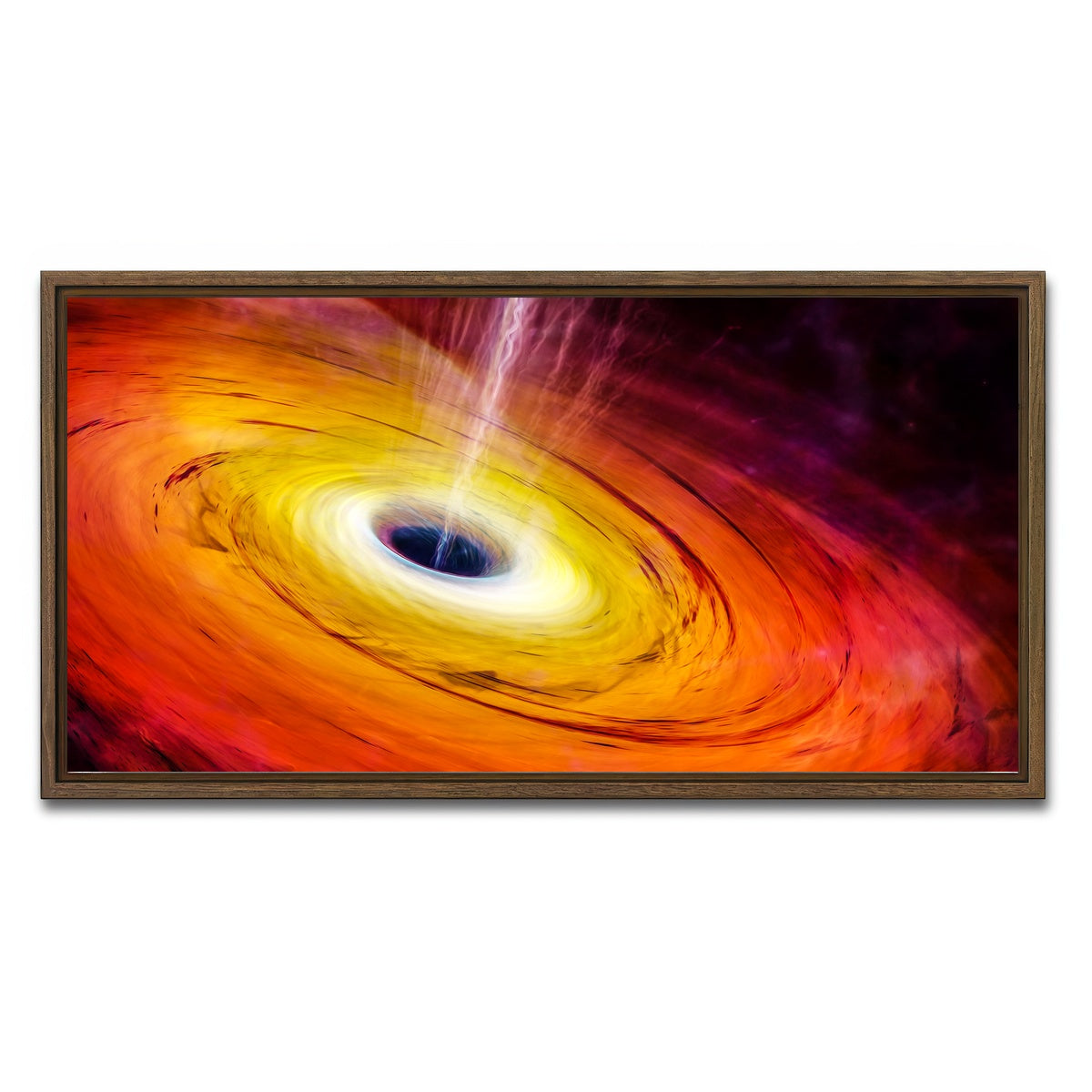 AUTO-MOCKUP WHITE | Spacescape Black Hole | 1 Piece | Walnut Framed Canvas | group=2x1