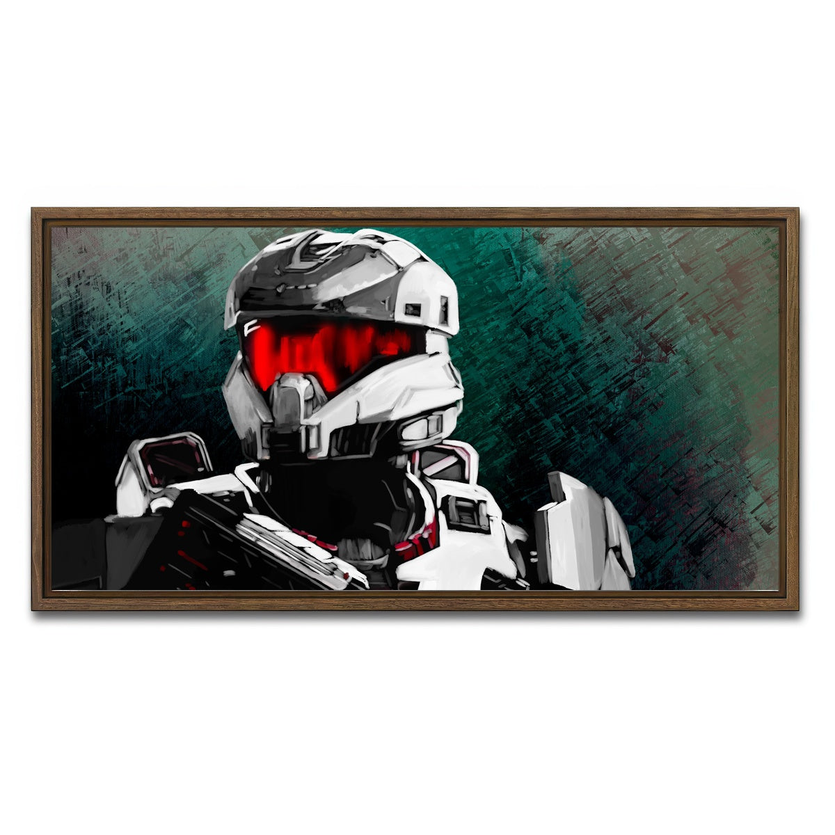 AUTO-MOCKUP WHITE | Spartan v1 | 1 Piece | Walnut Framed Canvas | group=2x1
