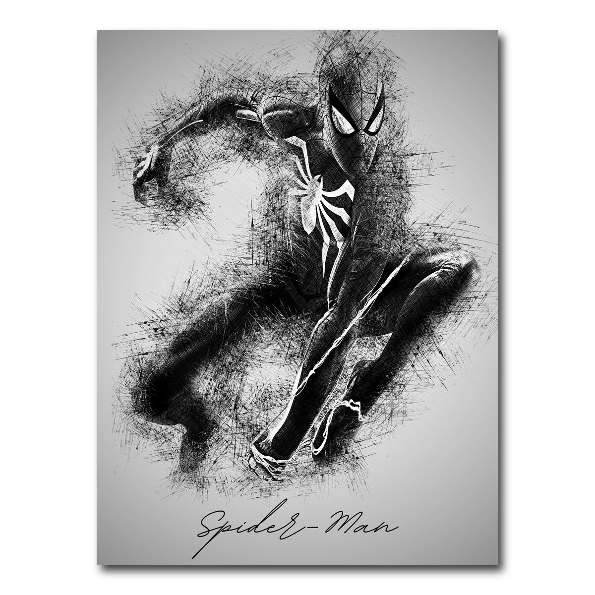 AUTO-MOCKUP WHITE | Spider-Man Sketch | 1 Piece | Gallery Wrap Canvas | group=3x4