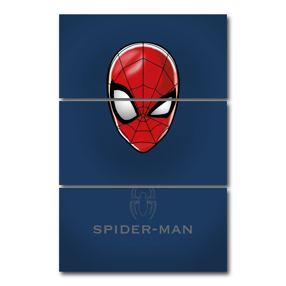 AUTO-MOCKUP WHITE | Spider Man Head | 3 Piece | Gallery Wrap Canvas | group=12x24_stacked