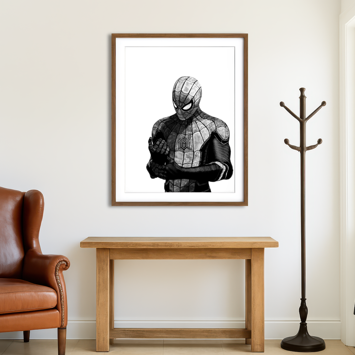 AUTO-MOCKUP ROOM | Spiderman Sketch Wall Art