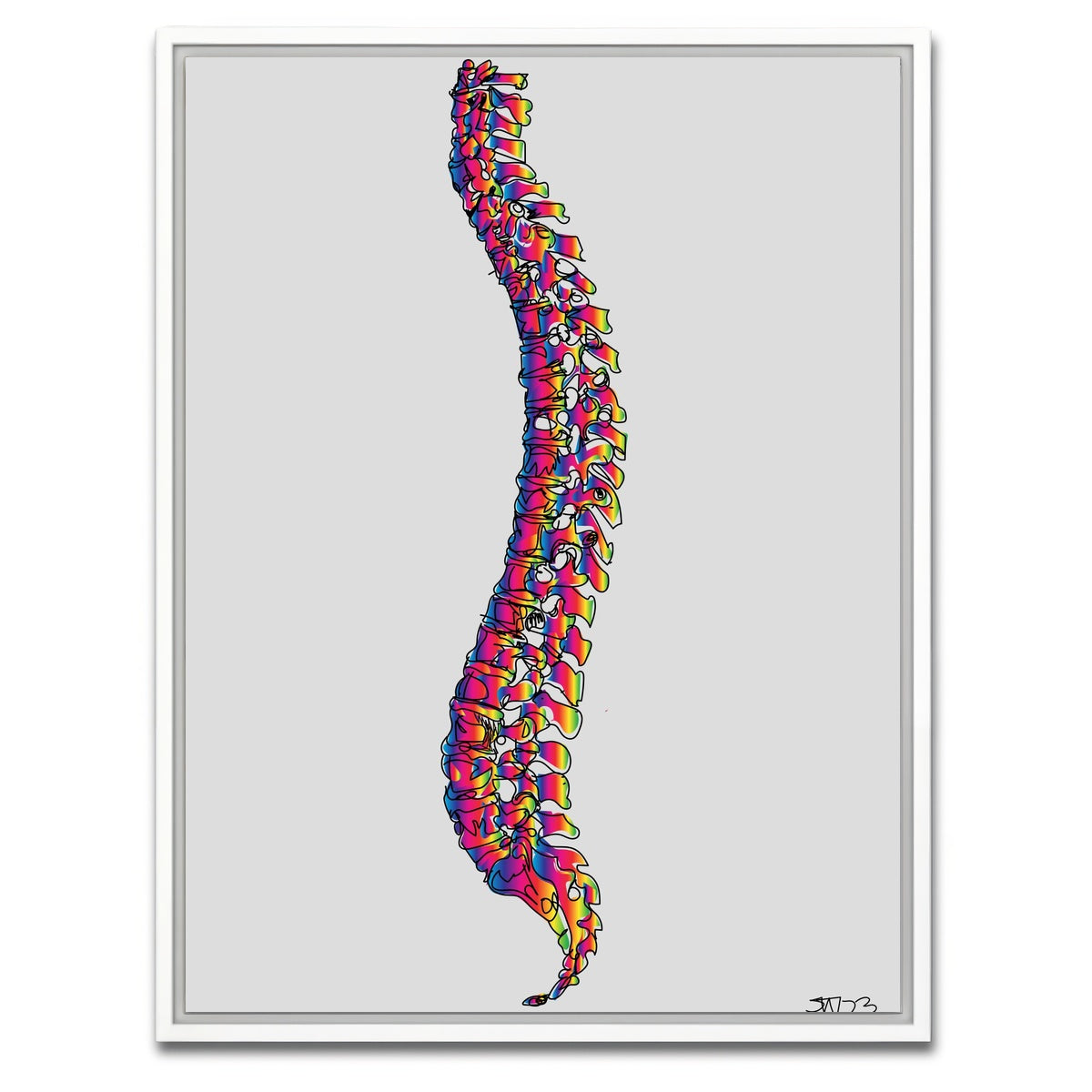 AUTO-MOCKUP WHITE | Spine Drawing | 1 Piece | White Framed Canvas | group=3x4