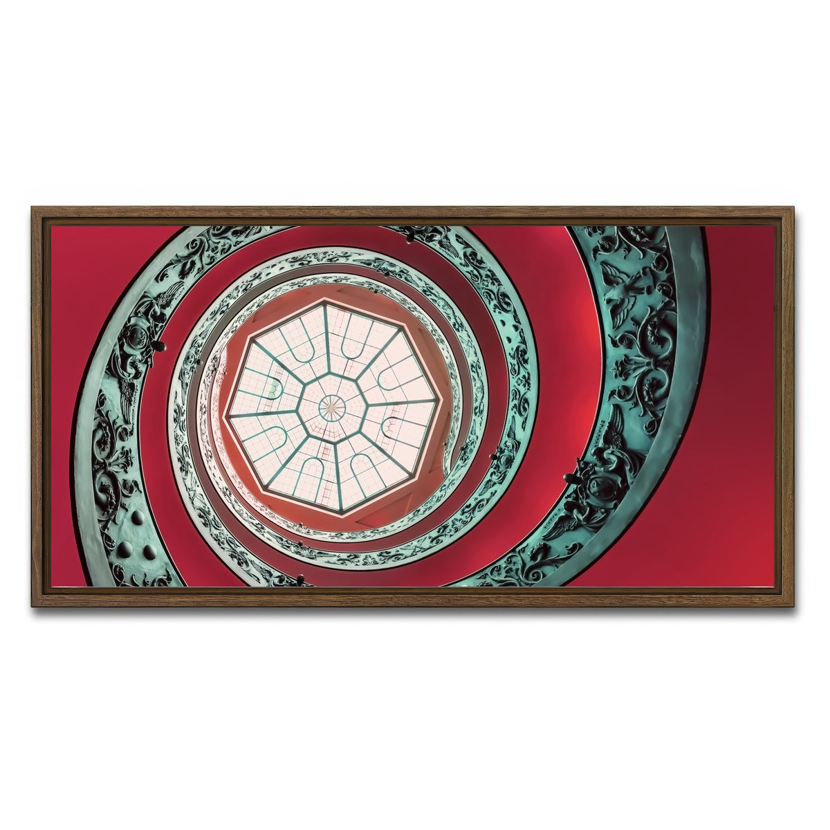 AUTO-MOCKUP WHITE | Spiral Skylight | 1 Piece | Walnut Framed Canvas | group=2x1