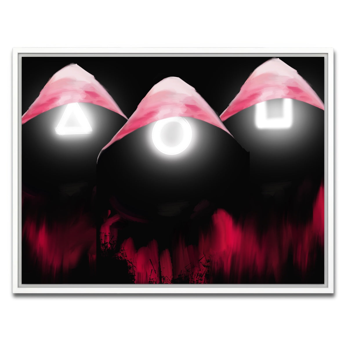 AUTO-MOCKUP WHITE | Squid Game Enforcers | 1 Piece | White Framed Canvas | group=4x3