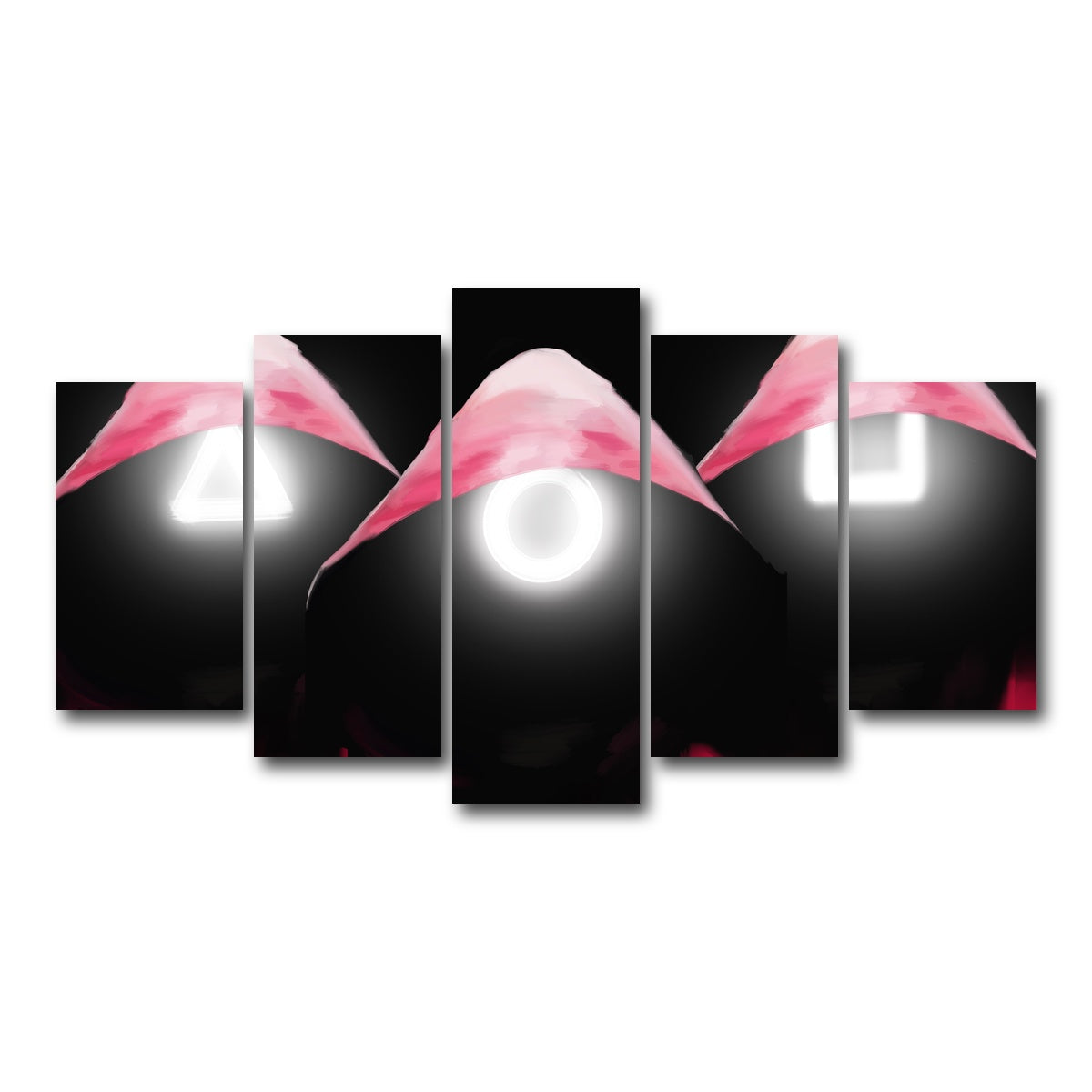 AUTO-MOCKUP WHITE | Squid Game Enforcers | 5 Piece | Gallery Wrap Canvas | group=5_normal