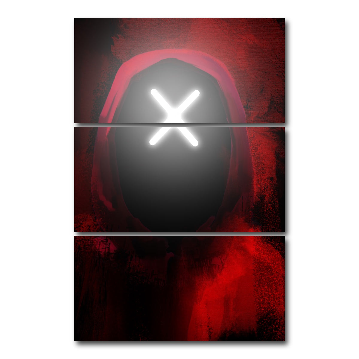 AUTO-MOCKUP WHITE | Squid Game X | 3 Piece | Gallery Wrap Canvas | group=12x24_stacked