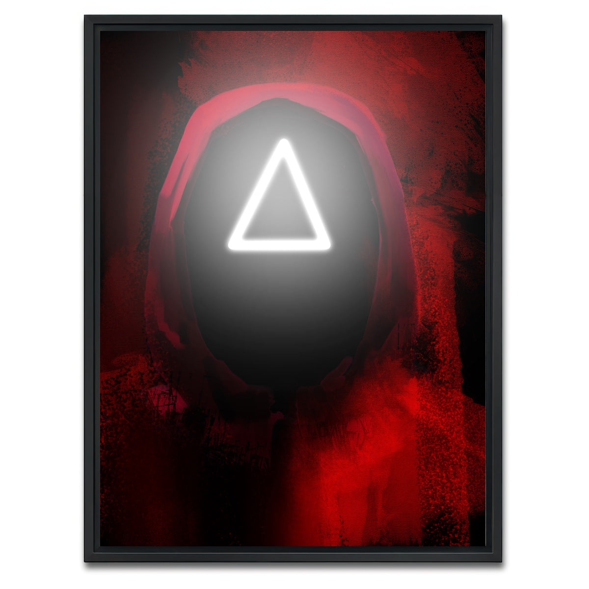 AUTO-MOCKUP WHITE | Squid Game triangle | 1 Piece | Black Framed Canvas | group=3x4
