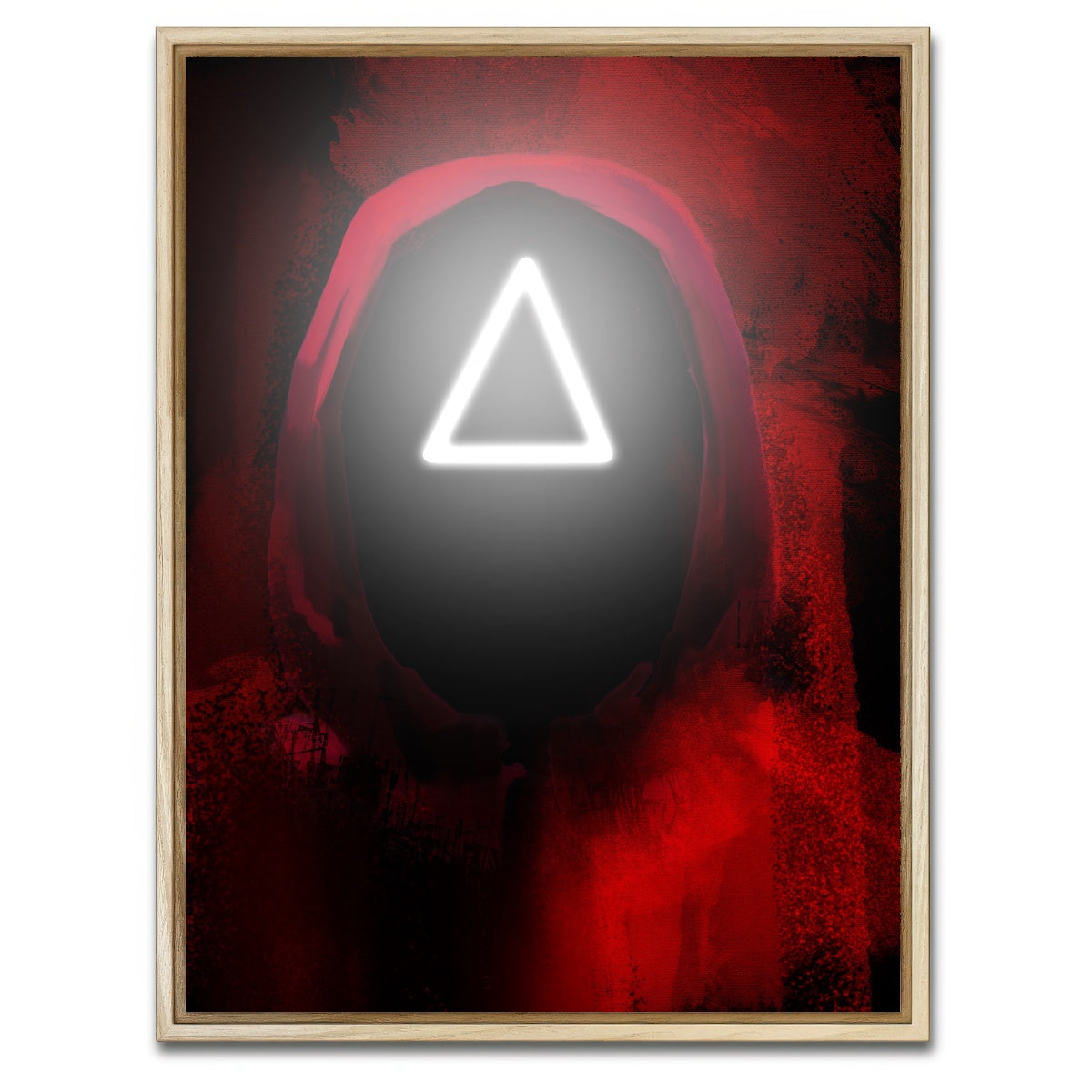 AUTO-MOCKUP WHITE | Squid Game triangle | 1 Piece | Natural Framed Canvas | group=3x4