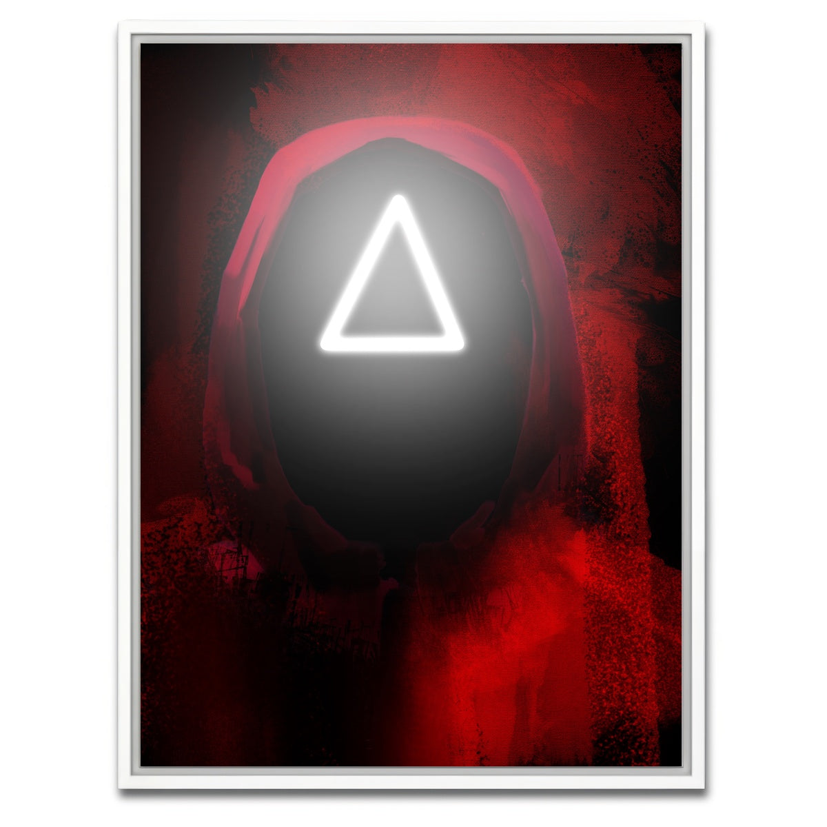 AUTO-MOCKUP WHITE | Squid Game triangle | 1 Piece | White Framed Canvas | group=3x4