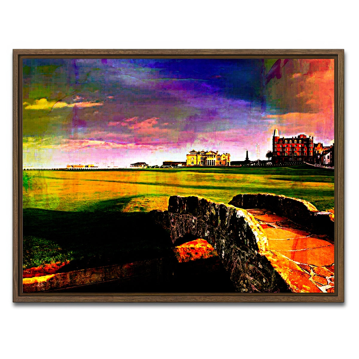 AUTO-MOCKUP WHITE | St. Andrews Old Course | 1 Piece | Walnut Framed Canvas | group=4x3