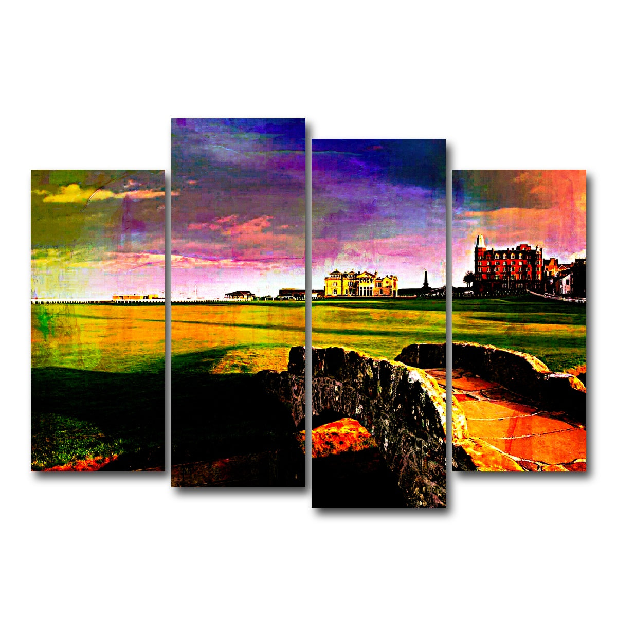AUTO-MOCKUP WHITE | St. Andrews Old Course | 4 Piece | Gallery Wrap Canvas | group=4_normal