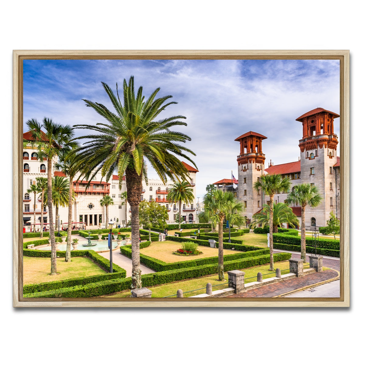 AUTO-MOCKUP WHITE | St. Augustine - Alcazar Courtyard | 1 Piece | Natural Framed Canvas | group=4x3
