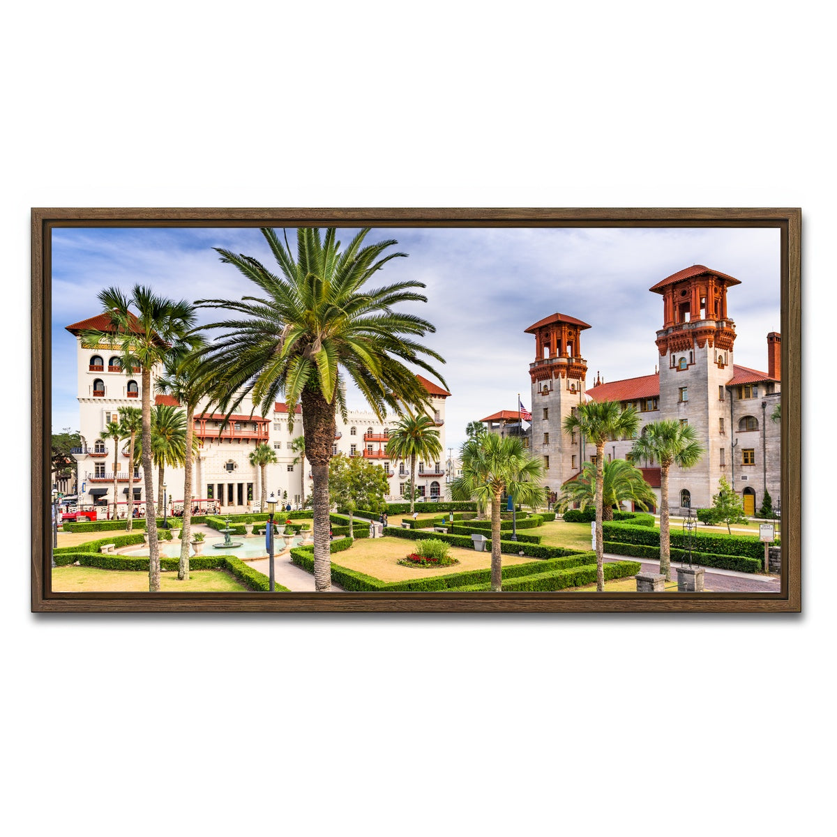 AUTO-MOCKUP WHITE | St. Augustine - Alcazar Courtyard | 1 Piece | Walnut Framed Canvas | group=2x1