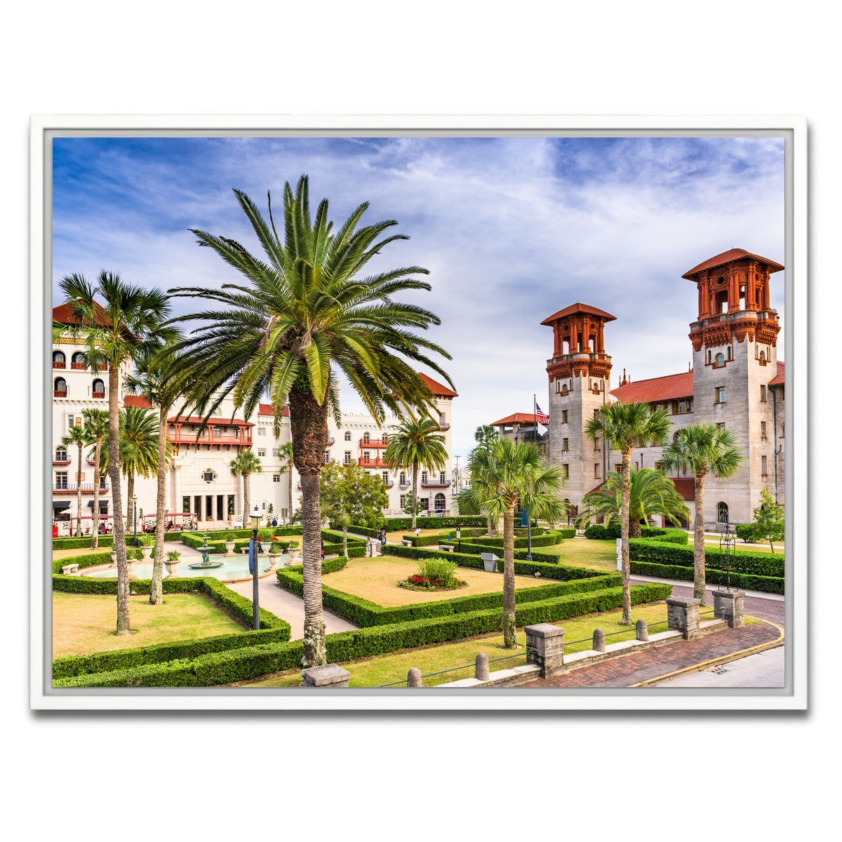 AUTO-MOCKUP WHITE | St. Augustine - Alcazar Courtyard | 1 Piece | White Framed Canvas | group=4x3