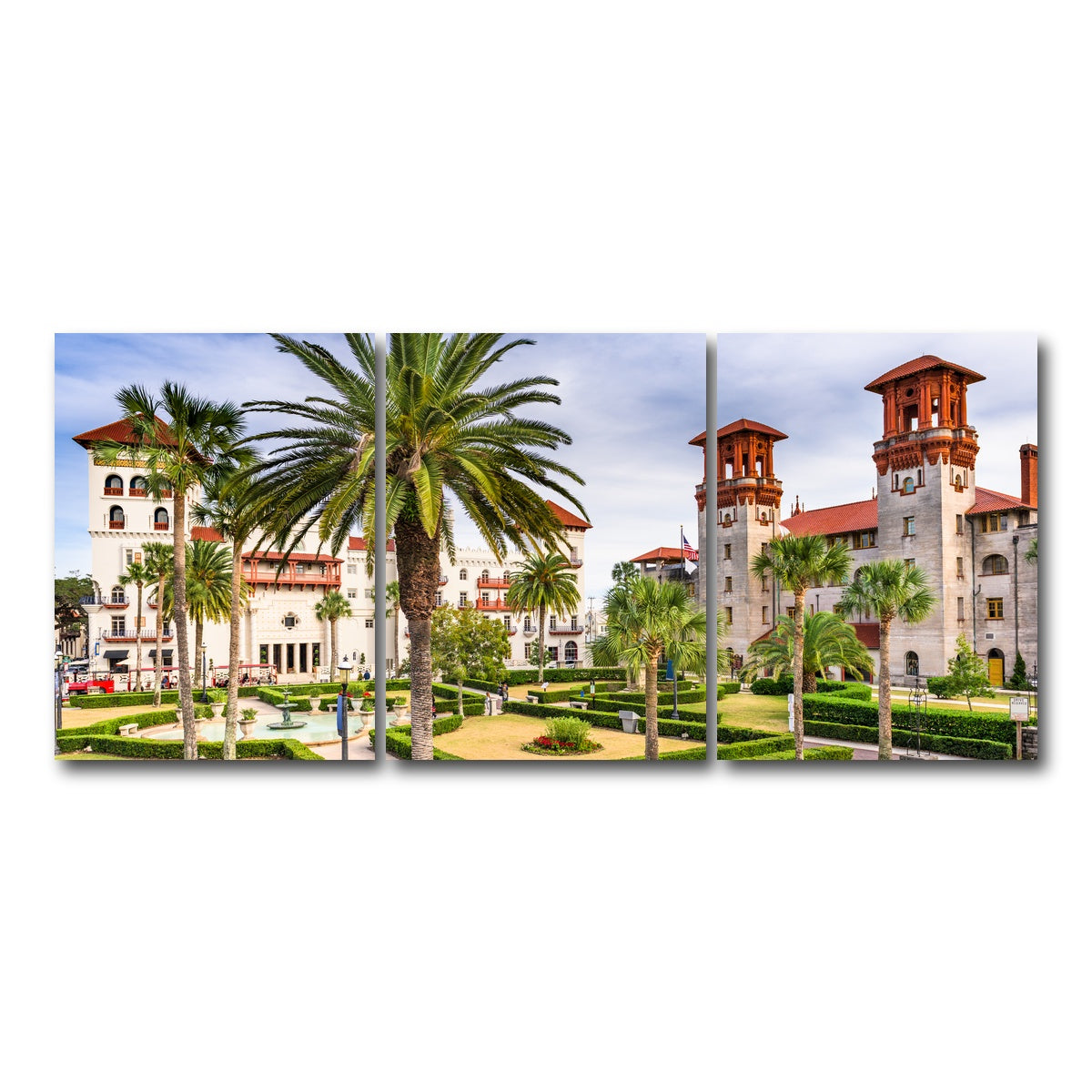 AUTO-MOCKUP WHITE | St. Augustine - Alcazar Courtyard | 3 Piece | Gallery Wrap Canvas | group=18x24