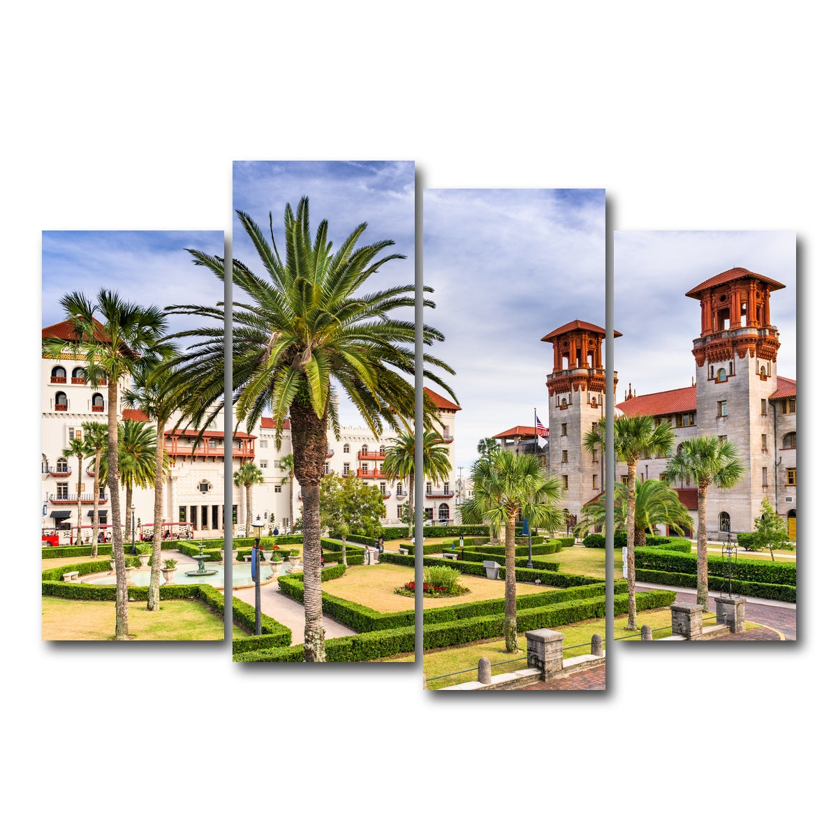 AUTO-MOCKUP WHITE | St. Augustine - Alcazar Courtyard | 4 Piece | Gallery Wrap Canvas | group=4_normal