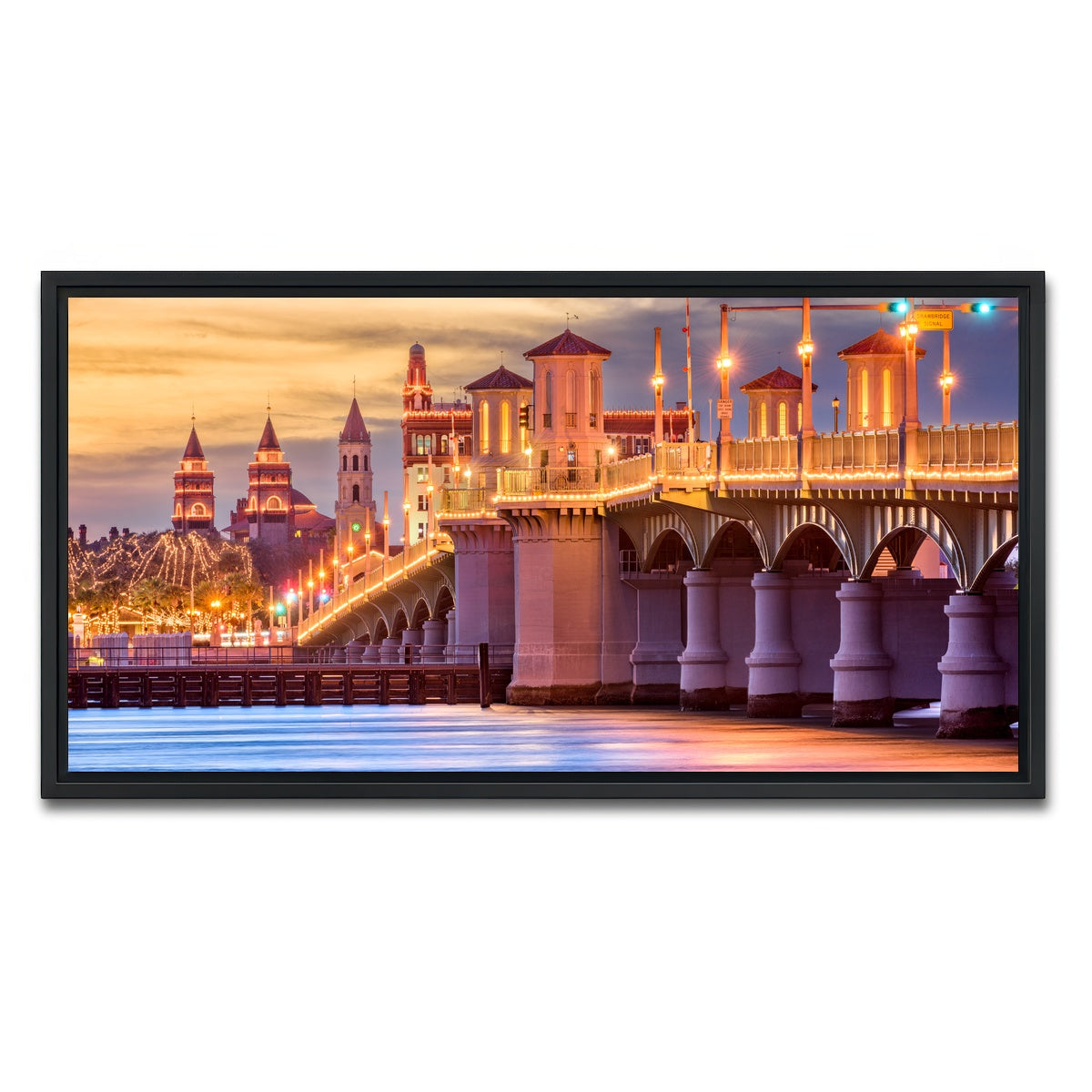 AUTO-MOCKUP WHITE | St. Augustine - Bridge of Lions | 1 Piece | Black Framed Canvas | group=2x1