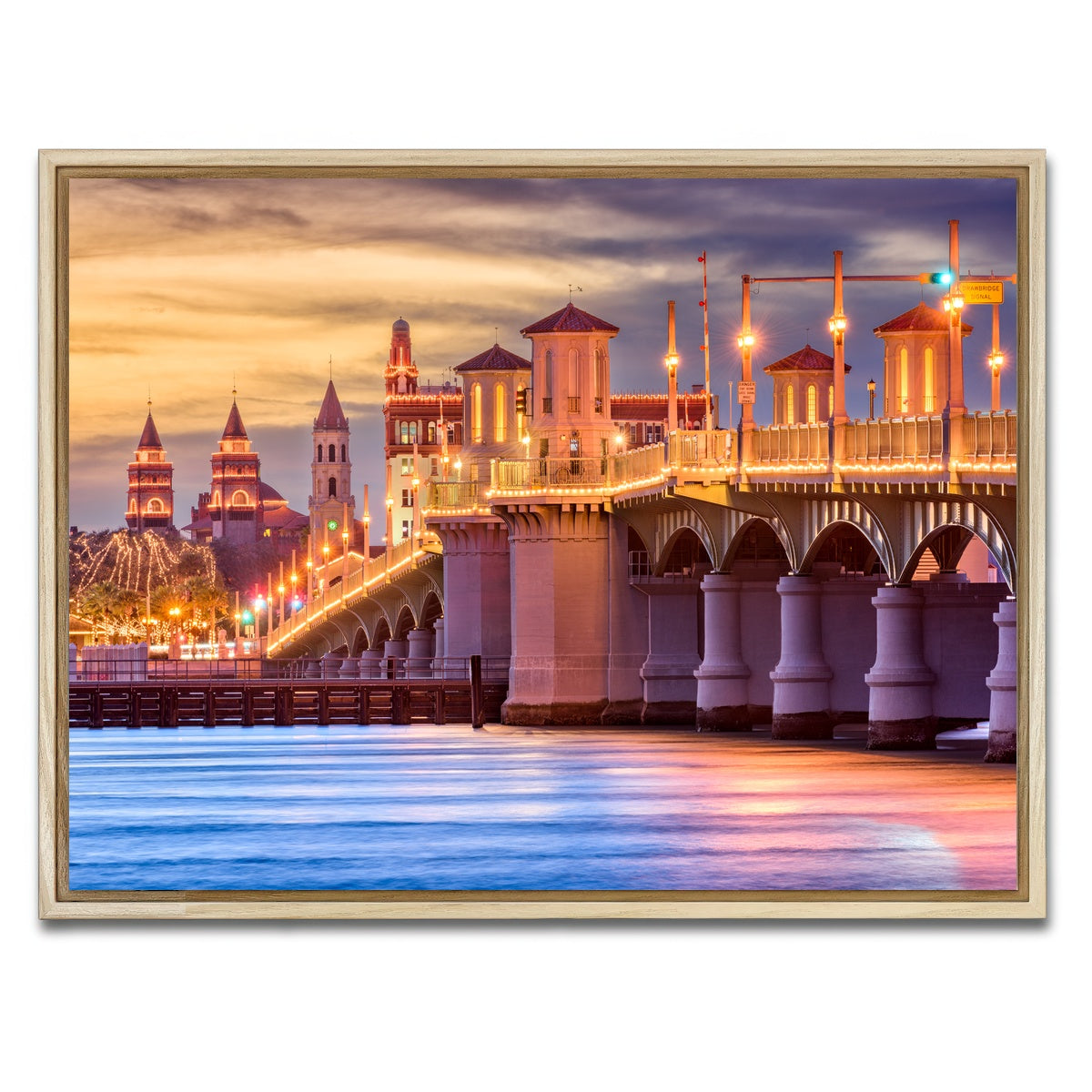 AUTO-MOCKUP WHITE | St. Augustine - Bridge of Lions | 1 Piece | Natural Framed Canvas | group=4x3
