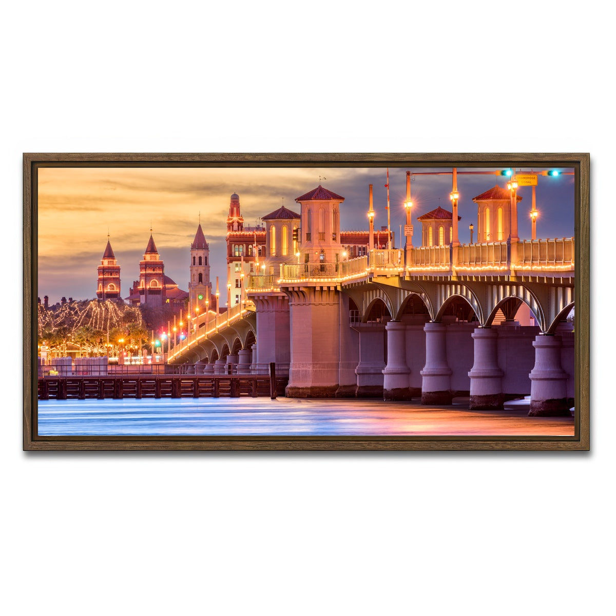 AUTO-MOCKUP WHITE | St. Augustine - Bridge of Lions | 1 Piece | Walnut Framed Canvas | group=2x1