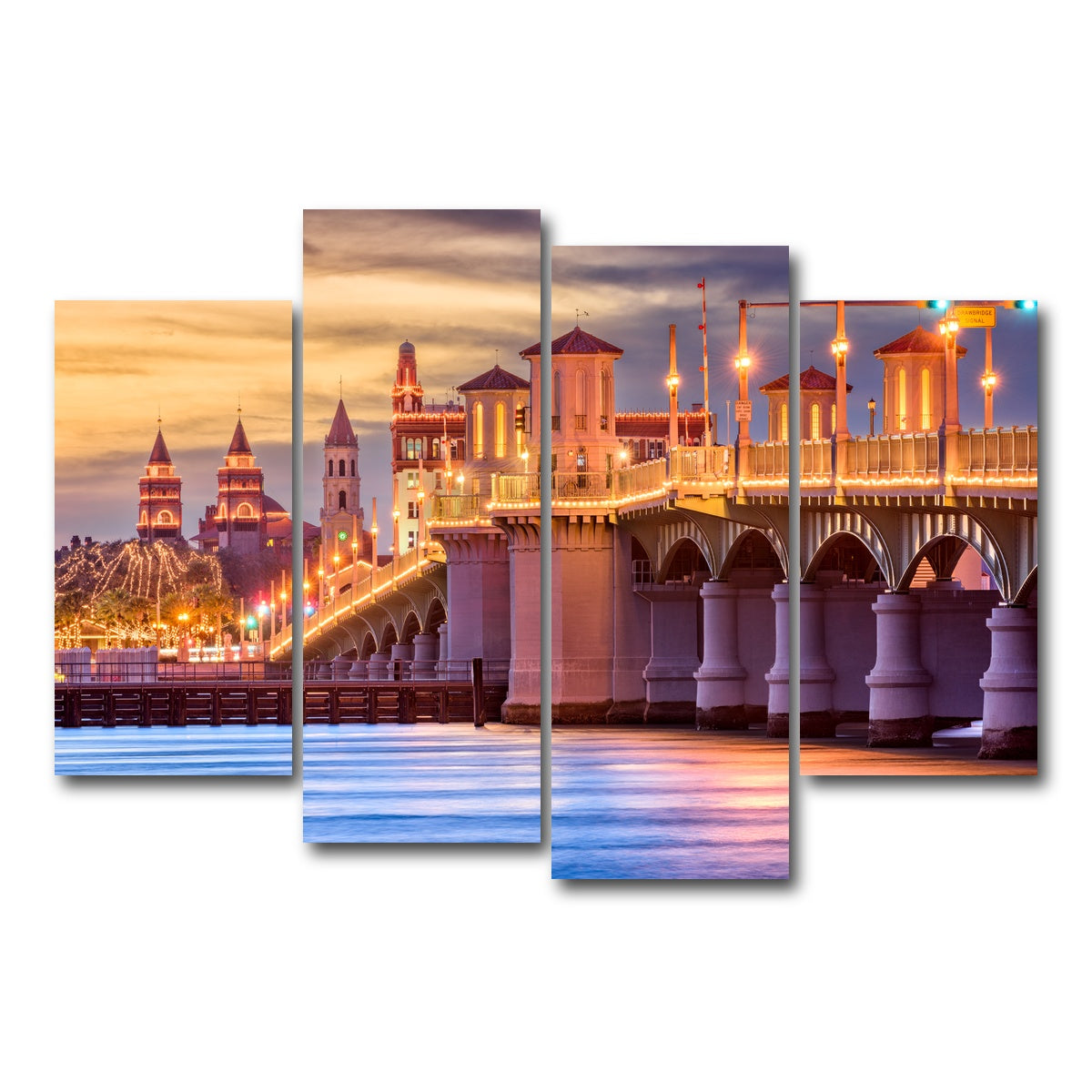 AUTO-MOCKUP WHITE | St. Augustine - Bridge of Lions | 4 Piece | Gallery Wrap Canvas | group=4_short