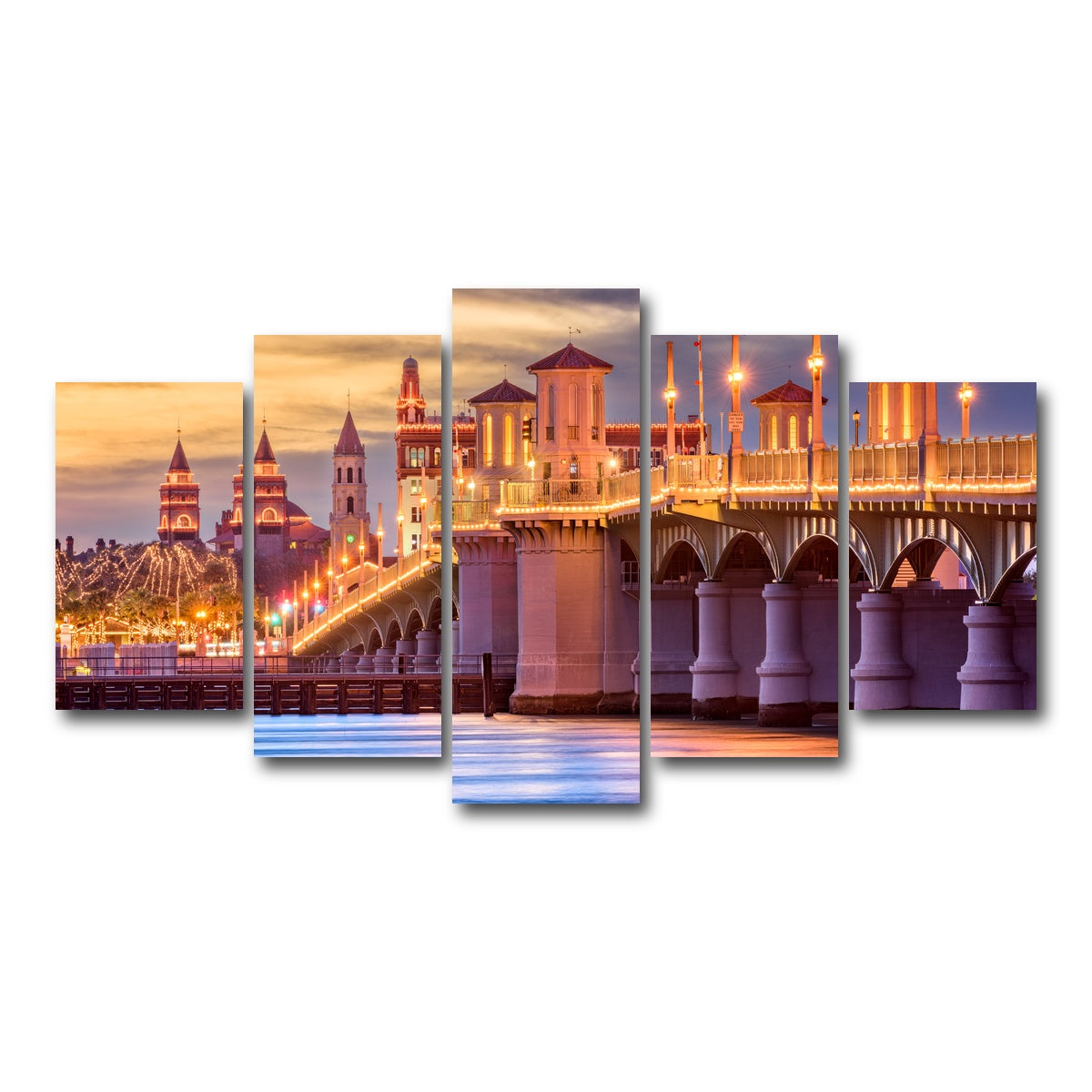 AUTO-MOCKUP WHITE | St. Augustine - Bridge of Lions | 5 Piece | Gallery Wrap Canvas | group=5_normal