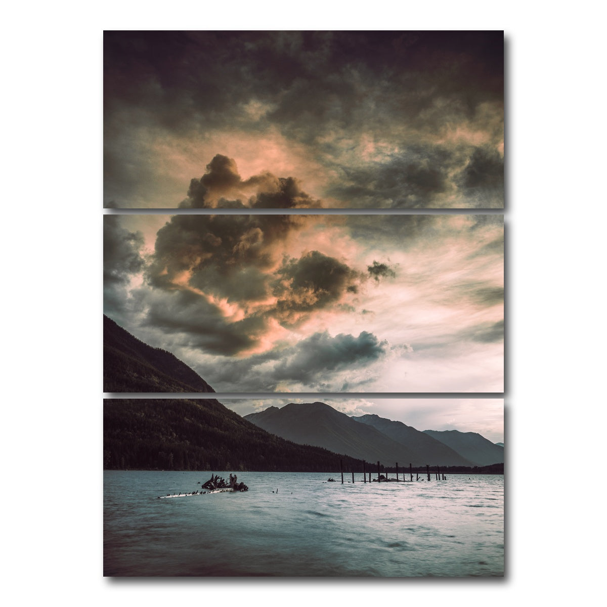AUTO-MOCKUP WHITE | St. Mary's Lake | 3 Piece | Gallery Wrap Canvas | group=8x18_stacked