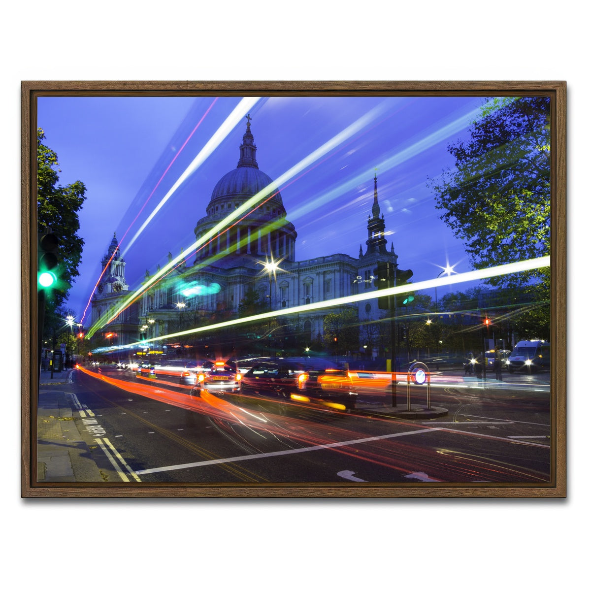 AUTO-MOCKUP WHITE | St Paul's Long Exposure | 1 Piece | Walnut Framed Canvas | group=4x3