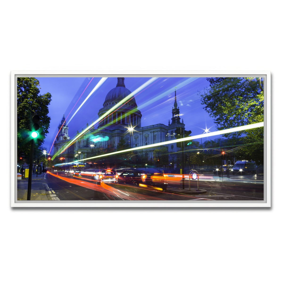 AUTO-MOCKUP WHITE | St Paul's Long Exposure | 1 Piece | White Framed Canvas | group=2x1
