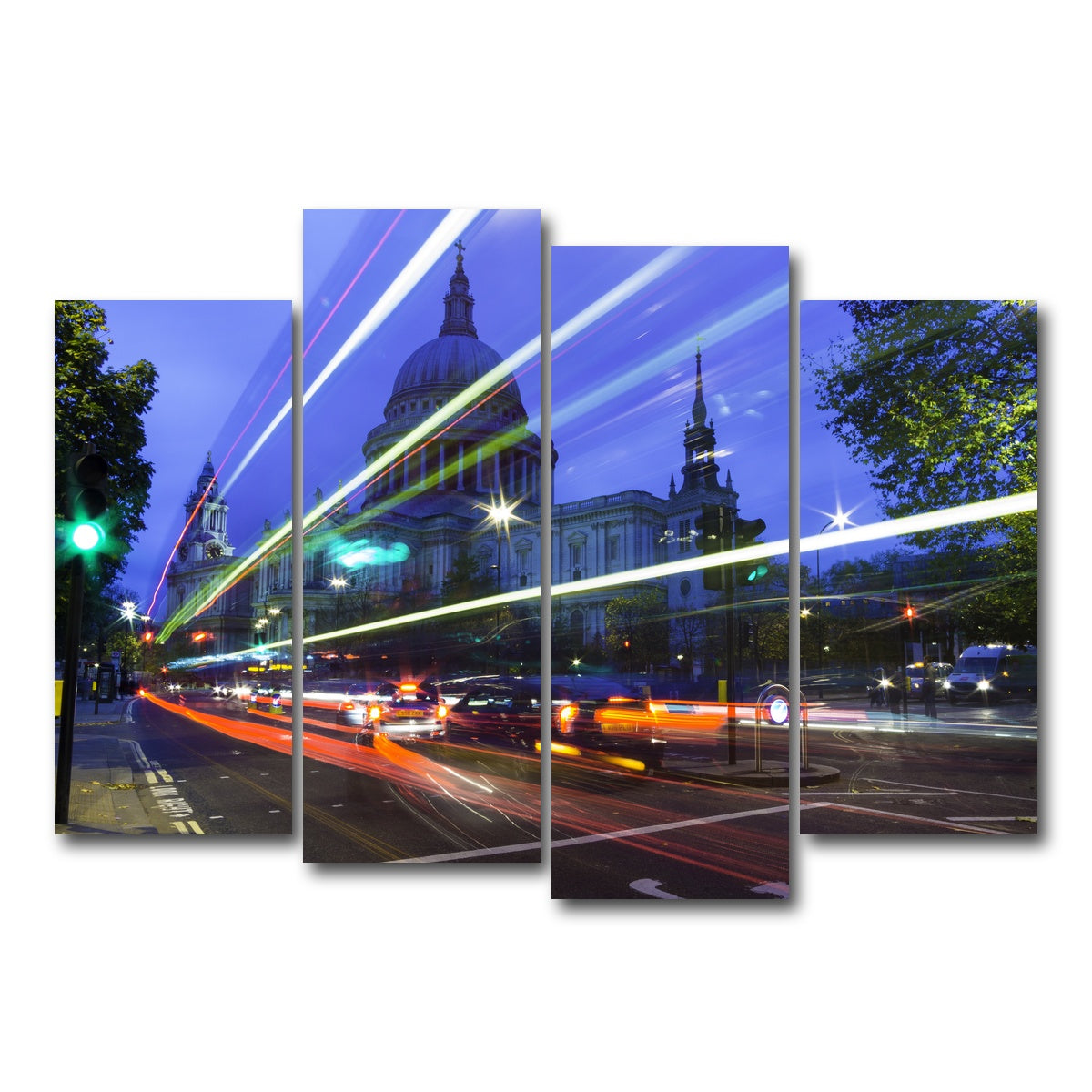 AUTO-MOCKUP WHITE | St Paul's Long Exposure | 4 Piece | Gallery Wrap Canvas | group=4_normal