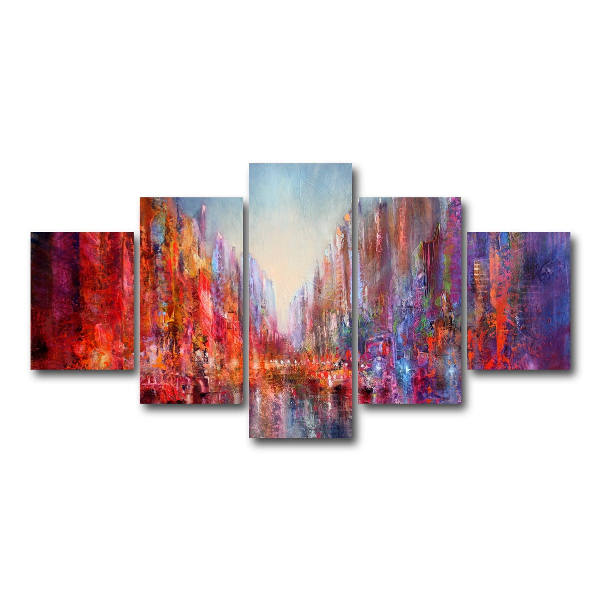 AUTO-MOCKUP WHITE | Stadt am Fluss | 5 Piece | Gallery Wrap Canvas | group=5_short