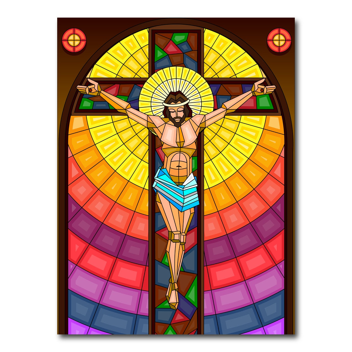 AUTO-MOCKUP WHITE | Stained Glass Crucifixion | 1 Piece | Gallery Wrap Canvas | group=3x4
