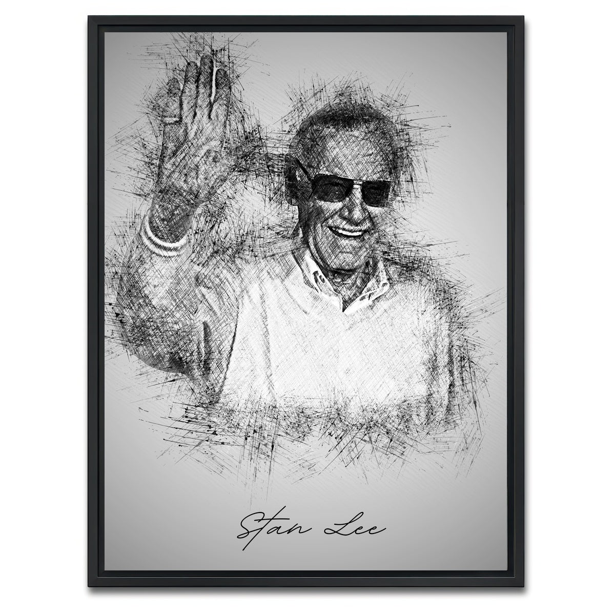 AUTO-MOCKUP WHITE | Stan Lee | 1 Piece | Black Framed Canvas | group=3x4
