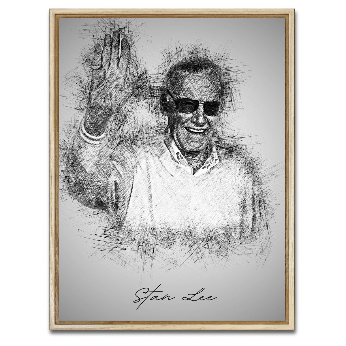 AUTO-MOCKUP WHITE | Stan Lee | 1 Piece | Natural Framed Canvas | group=3x4