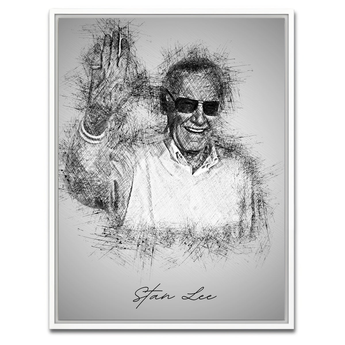 AUTO-MOCKUP WHITE | Stan Lee | 1 Piece | White Framed Canvas | group=3x4