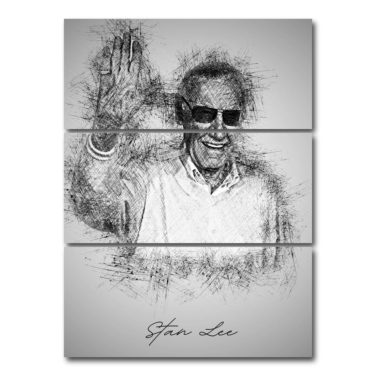 AUTO-MOCKUP WHITE | Stan Lee | 3 Piece | Gallery Wrap Canvas | group=8x18_stacked