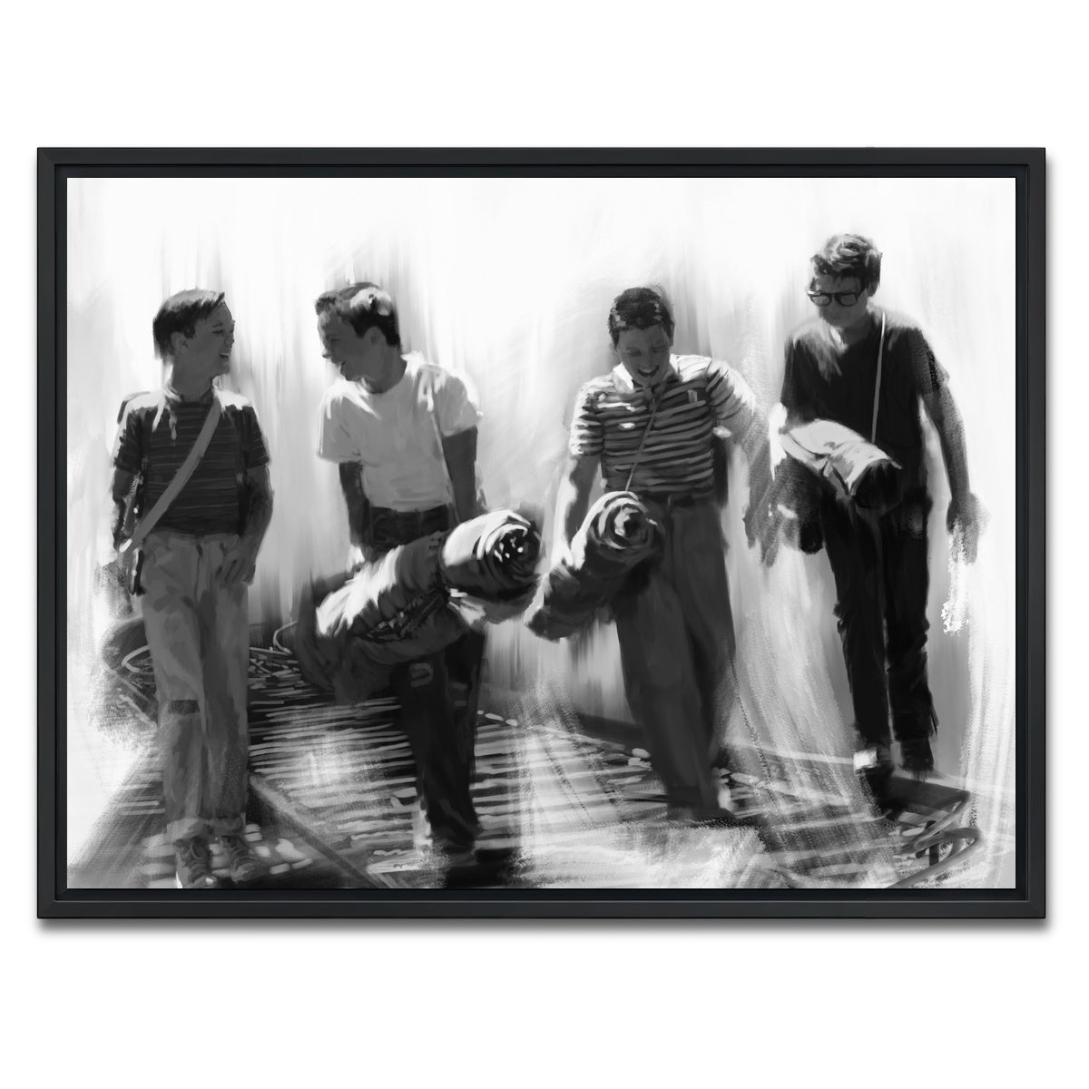 AUTO-MOCKUP WHITE | Stand By Me Grayscale | 1 Piece | Black Framed Canvas | group=4x3