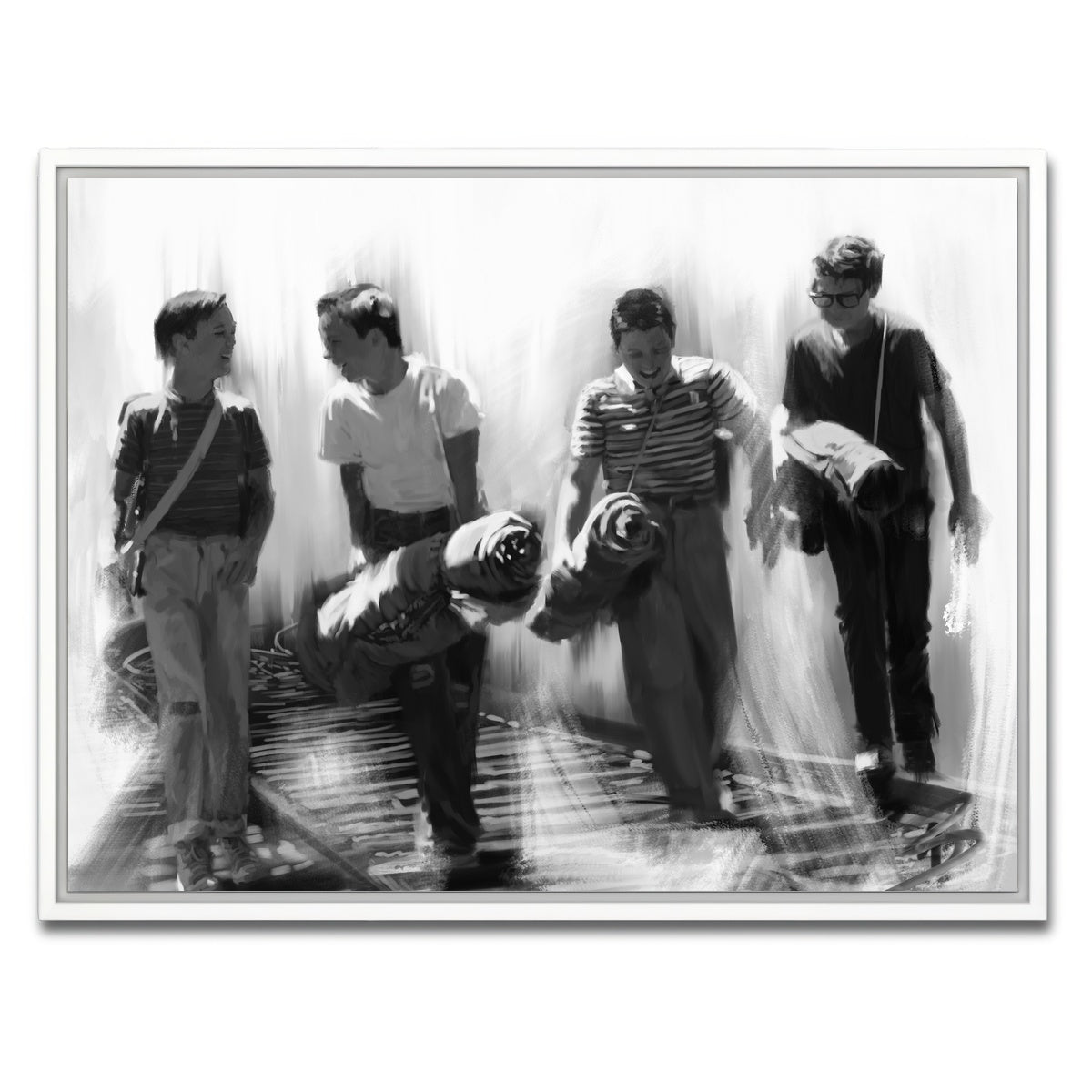 AUTO-MOCKUP WHITE | Stand By Me Grayscale | 1 Piece | White Framed Canvas | group=4x3
