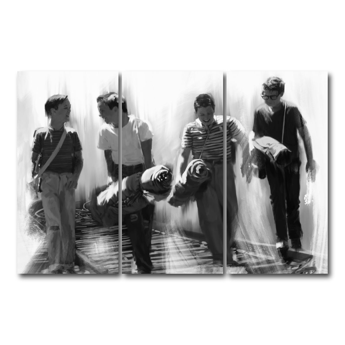 AUTO-MOCKUP WHITE | Stand By Me Grayscale | 3 Piece | Gallery Wrap Canvas | group=12x24