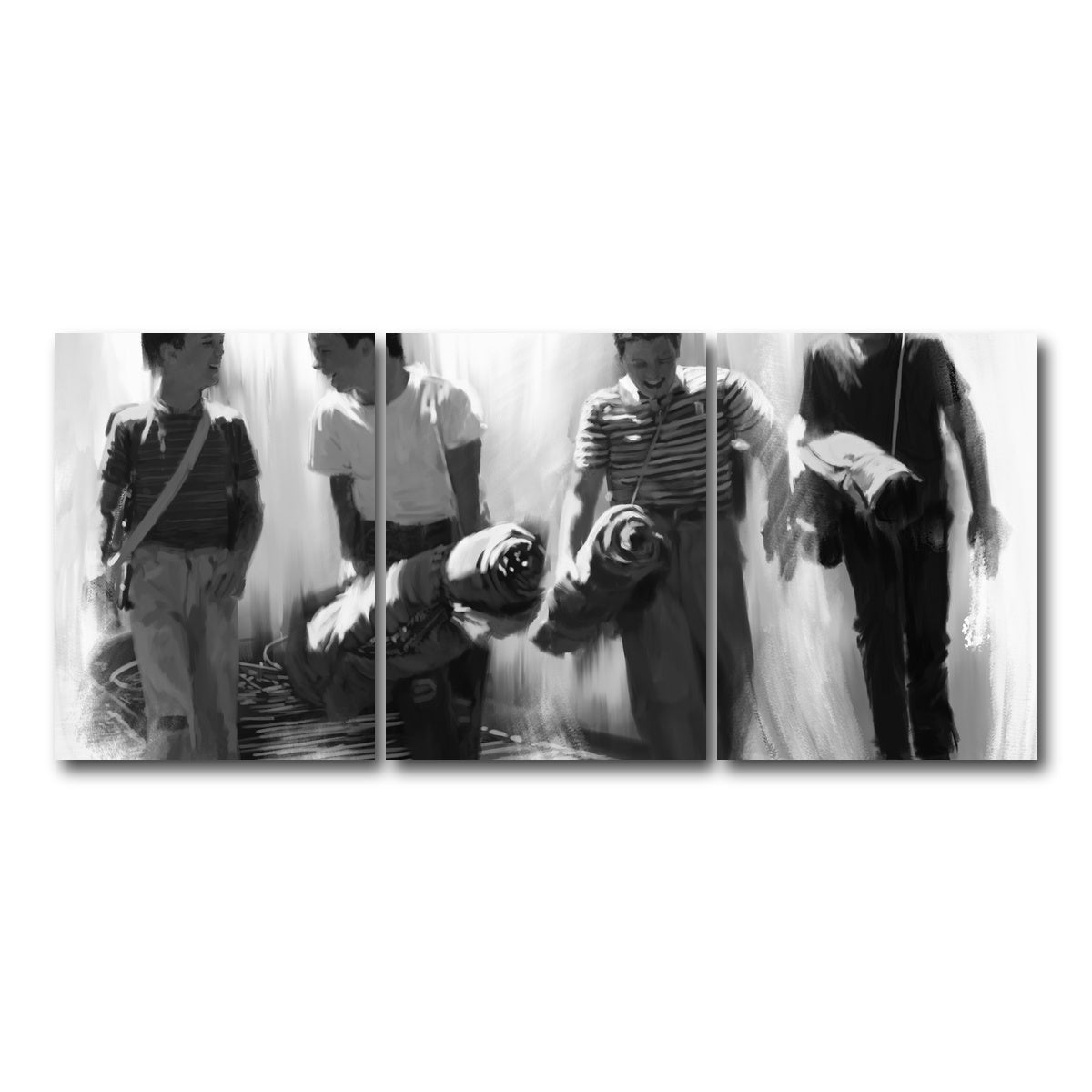 AUTO-MOCKUP WHITE | Stand By Me Grayscale | 3 Piece | Gallery Wrap Canvas | group=18x24