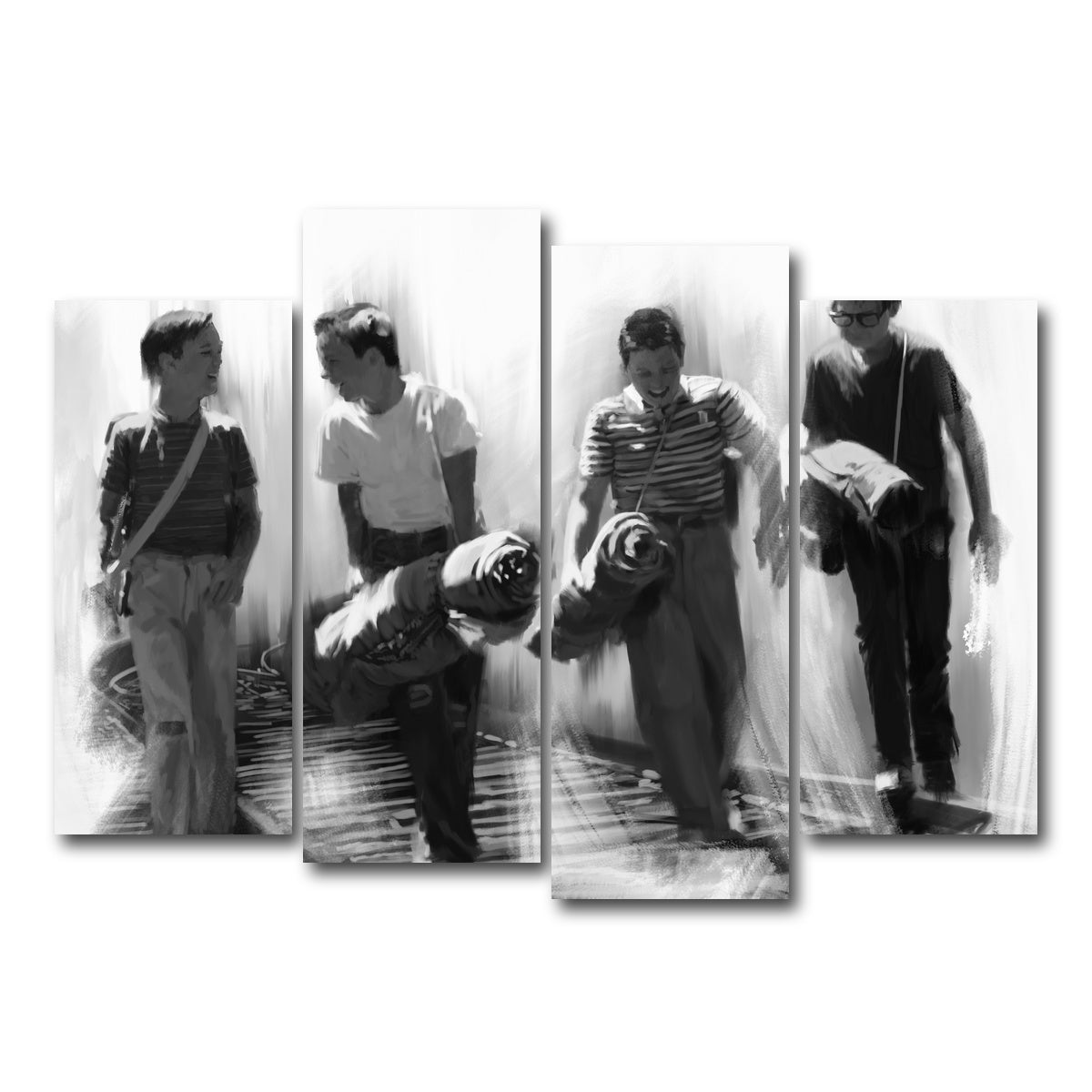 AUTO-MOCKUP WHITE | Stand By Me Grayscale | 4 Piece | Gallery Wrap Canvas | group=4_normal