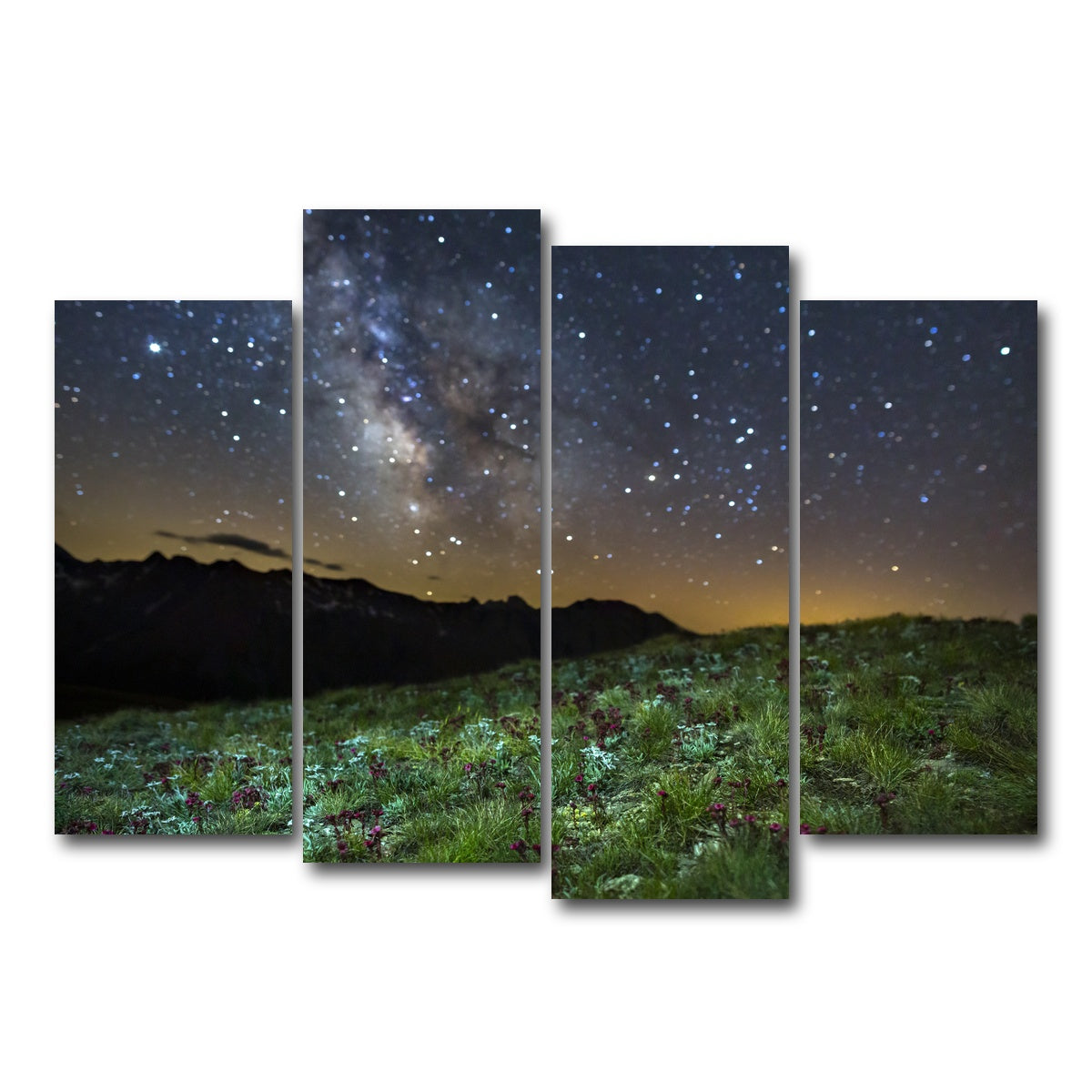AUTO-MOCKUP WHITE | Star Studded Edelweiss and Joubarbe | 4 Piece | Gallery Wrap Canvas | group=4_normal